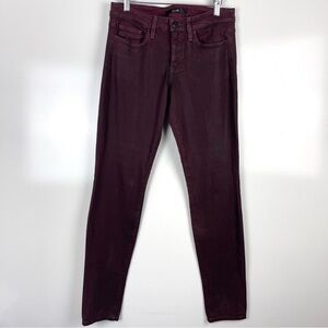 Joe's Jeans Coated Bordeaux The Skinny Jeans Burgundy Women's Size 29